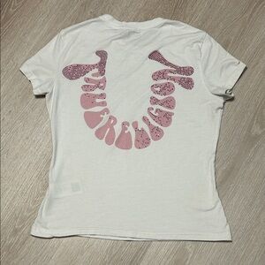 True Religion Women's Crystal Horseshoe Crew Tee Sz small